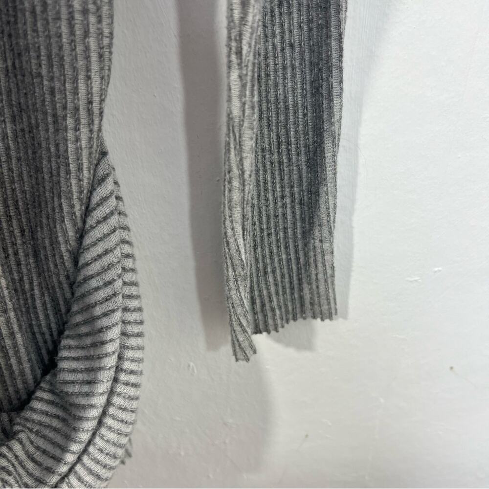 COS Gray Ribbed Open Front Pockets Cardigan Size Medium - Picture 8 of 11